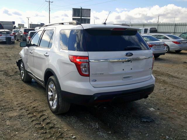 1FM5K8F88DGA30187 - 2013 FORD EXPLORER L WHITE photo 3