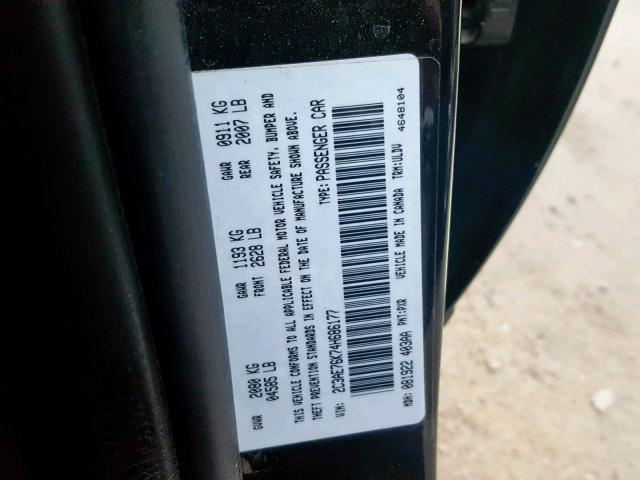 2C3AE76K74H686177 - 2004 CHRYSLER 300M SPECI BLACK photo 10