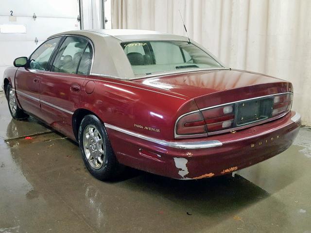 1G4CW54K014200287 - 2001 BUICK PARK AVENU MAROON photo 3