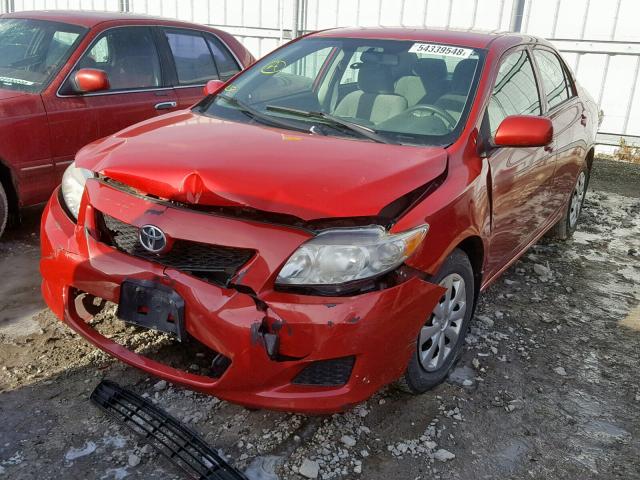 2T1BU40E29C024139 - 2009 TOYOTA COROLLA BA RED photo 2