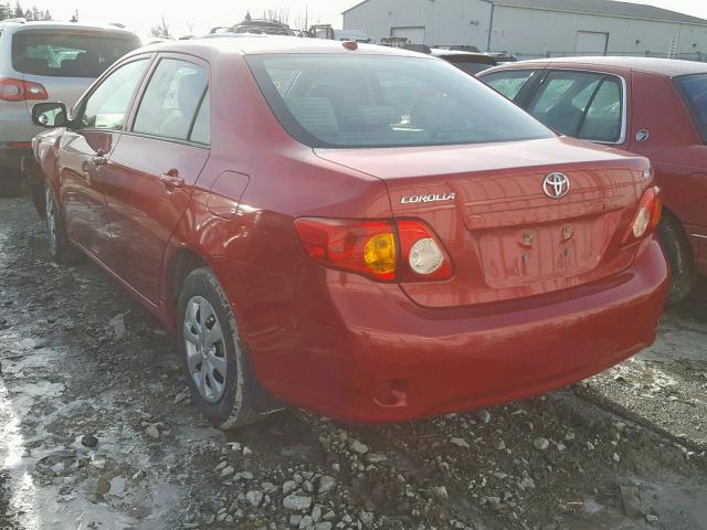 2T1BU40E29C024139 - 2009 TOYOTA COROLLA BA RED photo 3