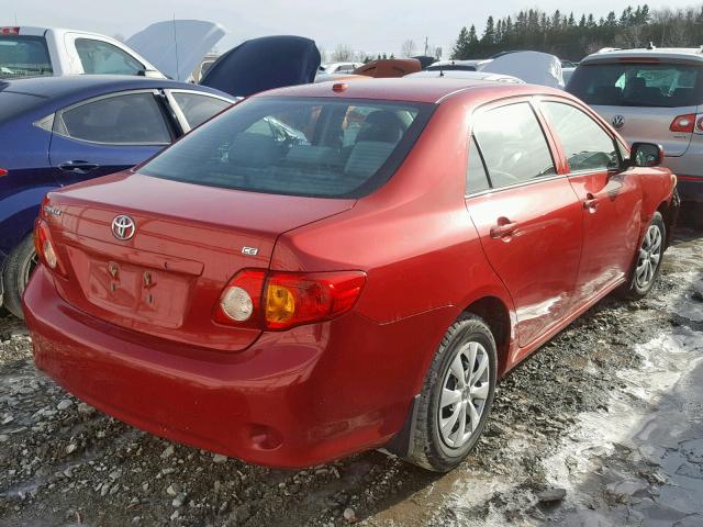 2T1BU40E29C024139 - 2009 TOYOTA COROLLA BA RED photo 4