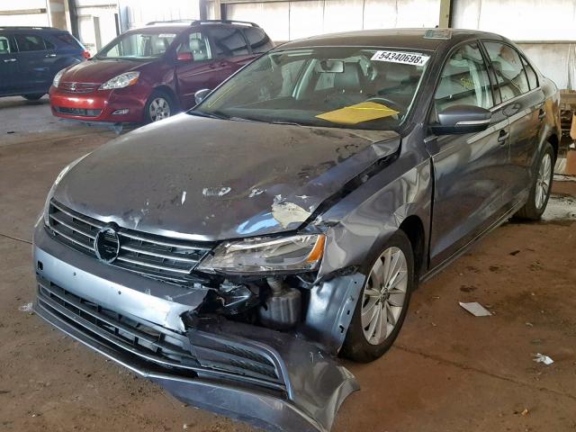 3VWLA7AJ4FM347148 - 2015 VOLKSWAGEN JETTA TDI GRAY photo 2