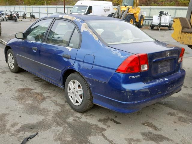 2HGES16304H605680 - 2004 HONDA CIVIC DX V BLUE photo 3