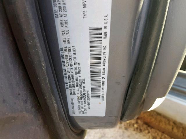 4S4BT62C247100720 - 2004 SUBARU BAJA SPORT SILVER photo 10