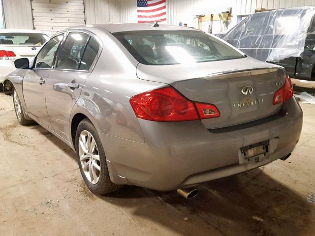 JNKCV61F79M356258 - 2009 INFINITI G37 GRAY photo 3