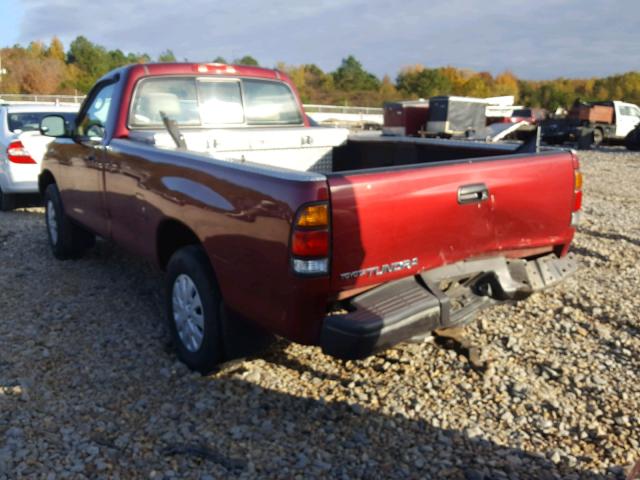 5TBJN321XYS055831 - 2000 TOYOTA TUNDRA RED photo 3