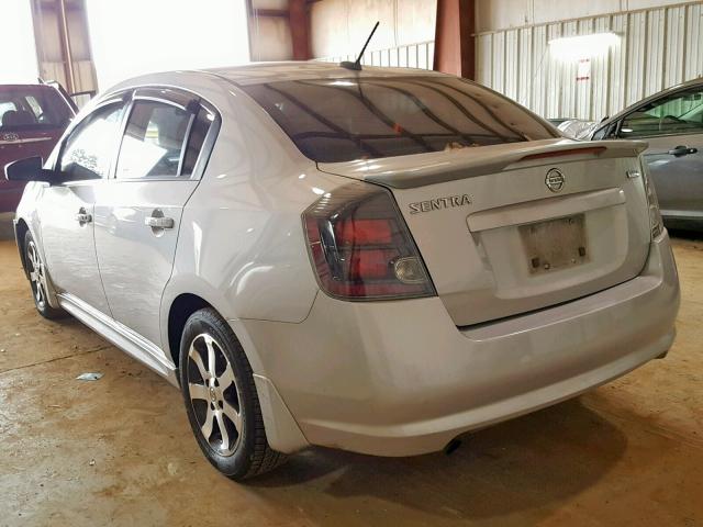 3N1AB6AP1CL778234 - 2012 NISSAN SENTRA 2.0 SILVER photo 3