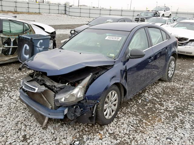 1G1PC5SH6B7176320 - 2011 CHEVROLET CRUZE LS BLUE photo 2