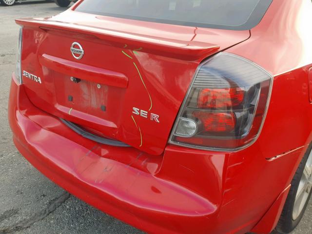 3N1BB61E88L634657 - 2008 NISSAN SENTRA SE- RED photo 9