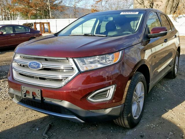 2FMPK4J99JBC34159 - 2018 FORD EDGE SEL MAROON photo 2