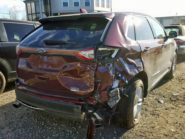 2FMPK4J99JBC34159 - 2018 FORD EDGE SEL MAROON photo 4