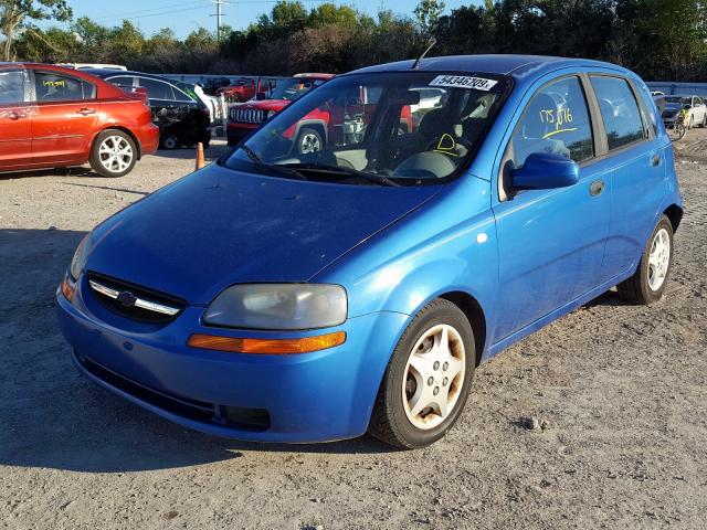 KL1TD62605B431883 - 2005 CHEVROLET AVEO BASE Көк фото 2