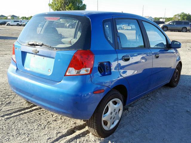 KL1TD62605B431883 - 2005 CHEVROLET AVEO BASE Көк фото 4