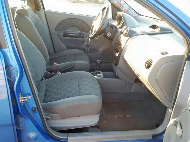 KL1TD62605B431883 - 2005 CHEVROLET AVEO BASE Көк фото 5
