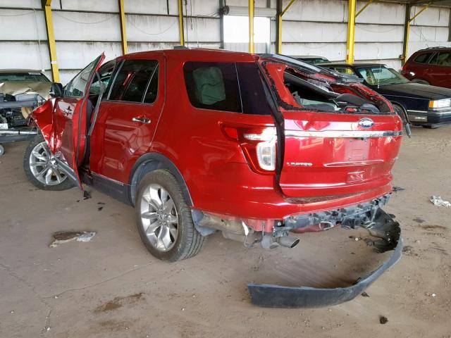 1FMHK8F80CGA95238 - 2012 FORD EXPLORER L RED photo 3