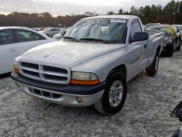 1B7FL26N61S140298 - 2001 DODGE DAKOTA SILVER photo 2