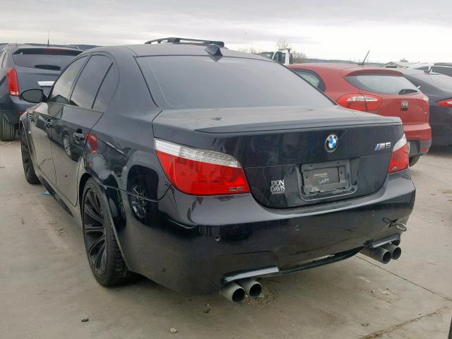 WBSNB93548CX09383 - 2008 BMW M5 BLACK photo 3