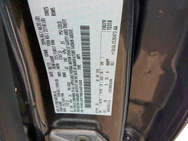 1FMCU0F76EUA51200 - 2014 FORD ESCAPE S GRAY photo 10