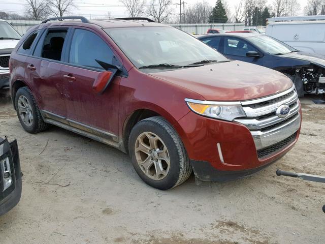 2FMDK3J93EBA87016 - 2014 FORD EDGE SEL RED photo 1