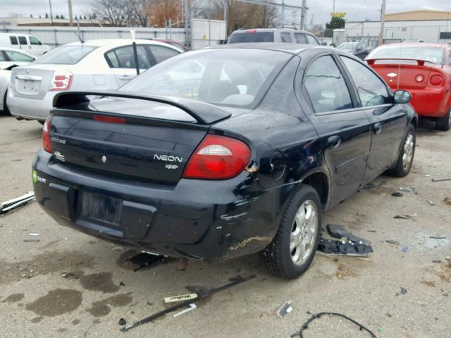 1B3ES56CX5D147605 - 2005 DODGE NEON SXT BLACK photo 4