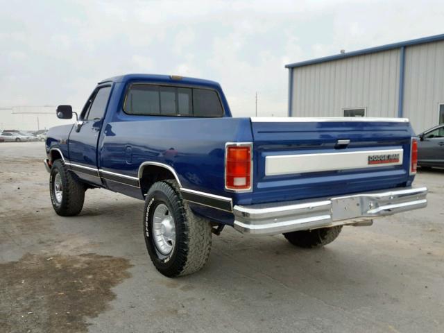 1B7KM2686LS665063 - 1990 DODGE W-SERIES W BLUE photo 3