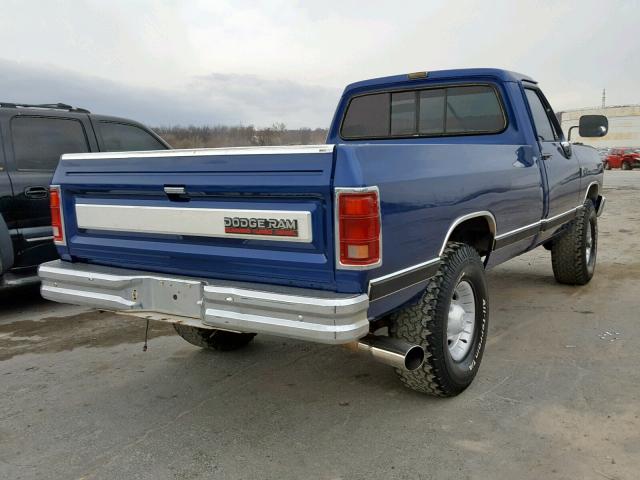 1B7KM2686LS665063 - 1990 DODGE W-SERIES W BLUE photo 4