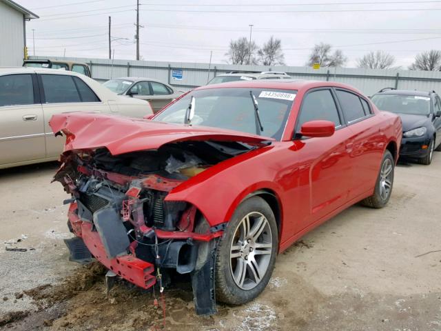 2C3CDXHGXCH187120 - 2012 DODGE CHARGER SX RED photo 2