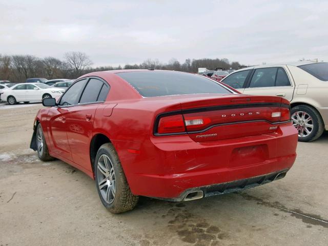 2C3CDXHGXCH187120 - 2012 DODGE CHARGER SX RED photo 3