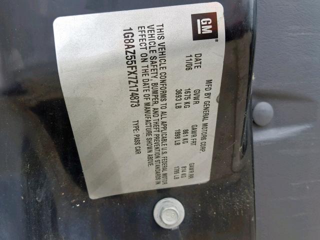 1G8AZ55FX7Z174873 - 2007 SATURN ION LEVEL GRAY photo 10