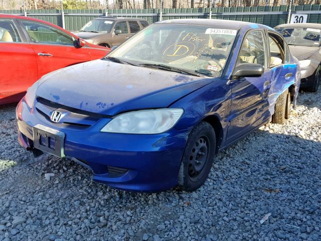 2HGES16335H574801 - 2005 HONDA CIVIC DX V BLUE photo 2