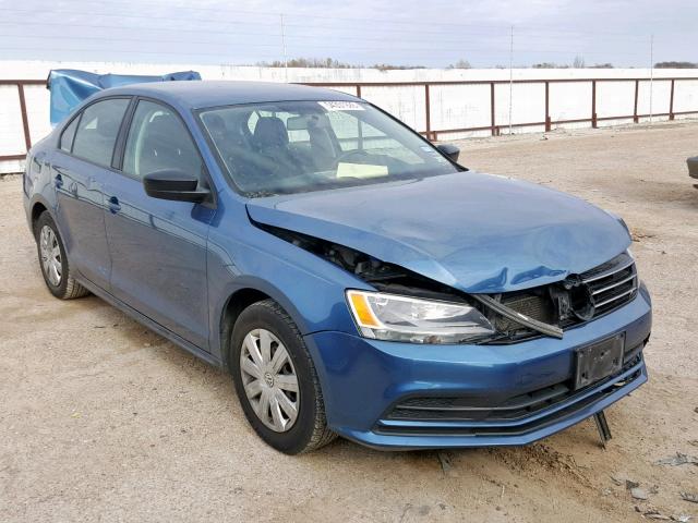 3VW2K7AJ9FM357358 - 2015 VOLKSWAGEN JETTA BASE BLUE photo 1