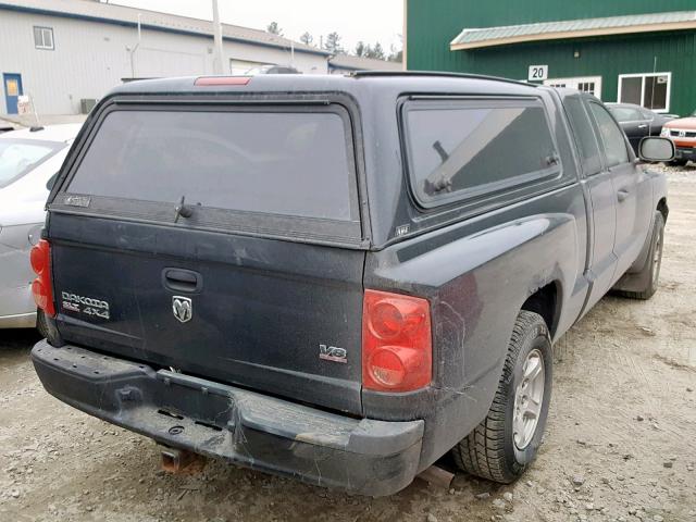 1D7HW42N87S212523 - 2007 DODGE DAKOTA SLT BLACK photo 4