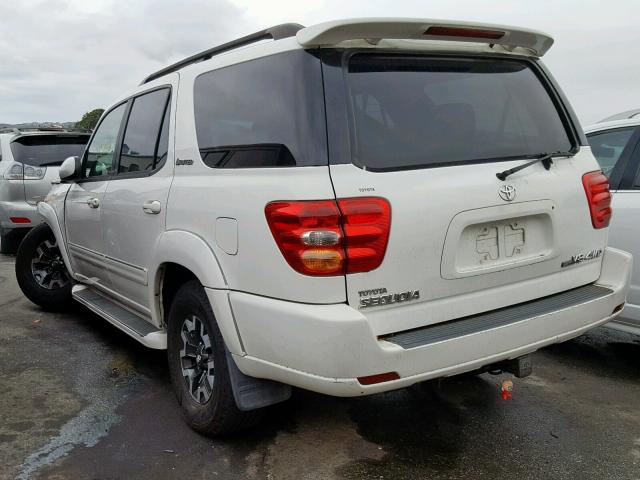 5TDBT48A52S087222 - 2002 TOYOTA SEQUOIA LI WHITE photo 3