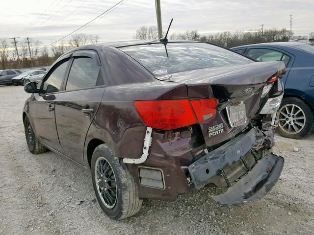 KNAFU4A27B5439706 - 2011 KIA FORTE EX PURPLE photo 3