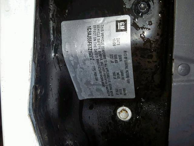 1G8AJ55F67Z162212 - 2007 SATURN ION LEVEL WHITE photo 10