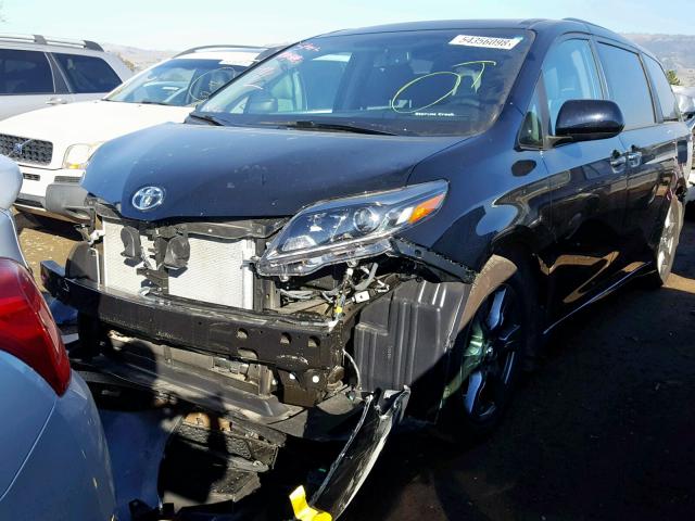 5TDXZ3DC7HS887938 - 2017 TOYOTA SIENNA SE BLACK photo 2