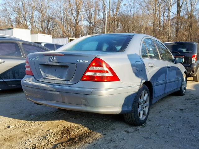 WDBRF92H17F841618 - 2007 MERCEDES-BENZ C 280 4MAT BLUE photo 4