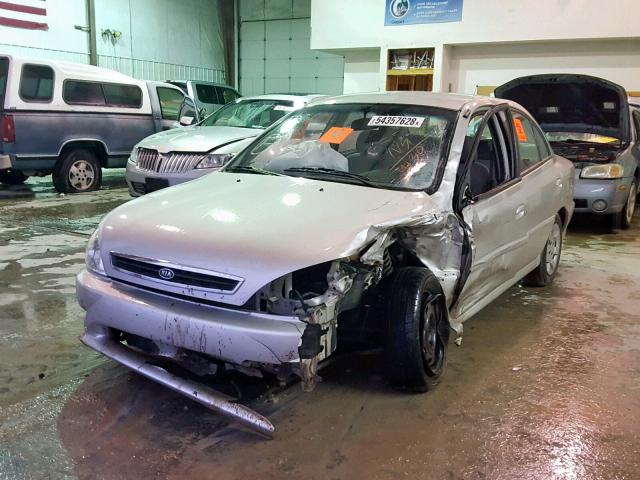 KNADC123226179130 - 2002 KIA RIO SILVER photo 2