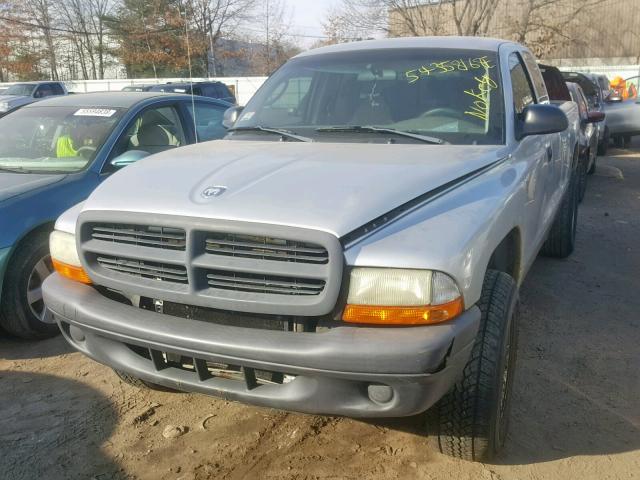 1D7HG12X03S152342 - 2003 DODGE DAKOTA SXT SILVER photo 2