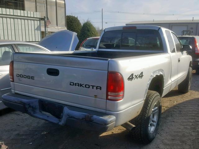 1D7HG12X03S152342 - 2003 DODGE DAKOTA SXT SILVER photo 4