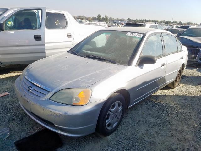 2HGES16561H512899 - 2001 HONDA CIVIC LX SILVER photo 2