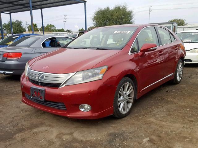 JTHBB1BA7A2021043 - 2010 LEXUS HS 250H RED photo 2