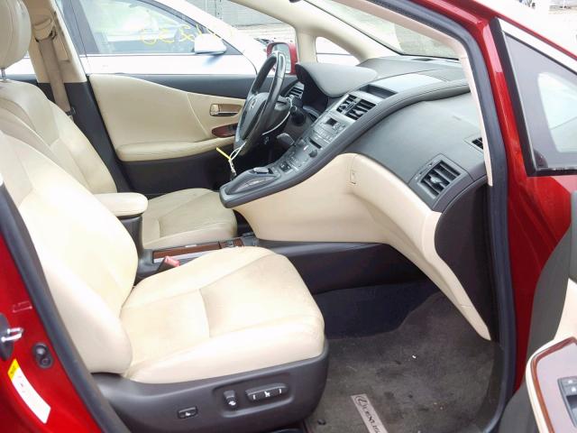 JTHBB1BA7A2021043 - 2010 LEXUS HS 250H RED photo 5