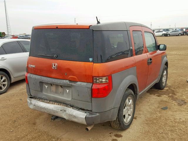 5J6YH18503L016729 - 2003 HONDA ELEMENT EX ORANGE photo 4