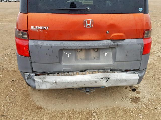 5J6YH18503L016729 - 2003 HONDA ELEMENT EX ORANGE photo 9