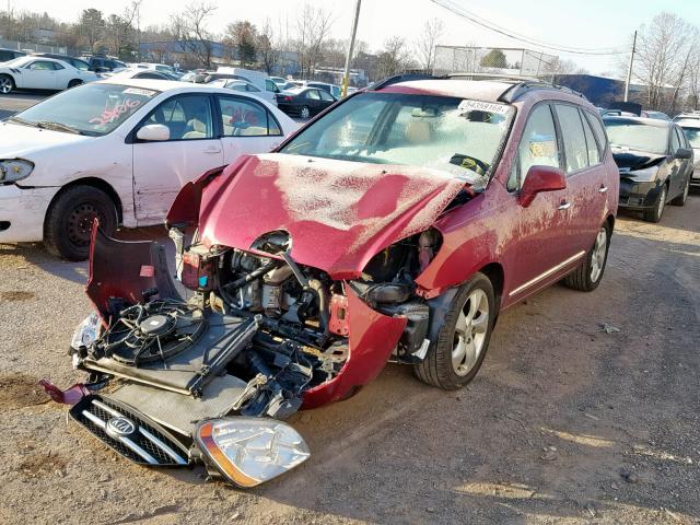 KNAFG526287128860 - 2008 KIA RONDO LX MAROON photo 2