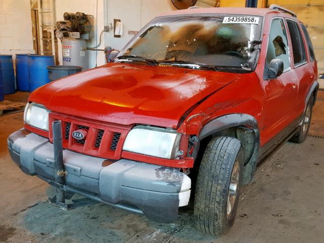 KNDJA723725117162 - 2002 KIA SPORTAGE RED photo 2