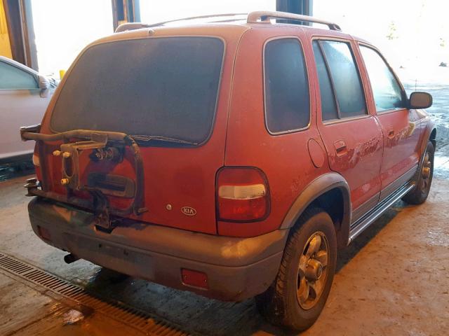 KNDJA723725117162 - 2002 KIA SPORTAGE RED photo 4