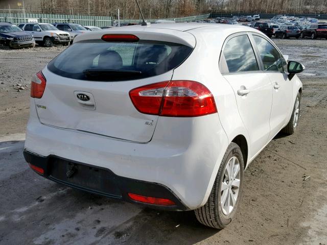 KNADN5A31D6157027 - 2013 KIA RIO EX WHITE photo 4